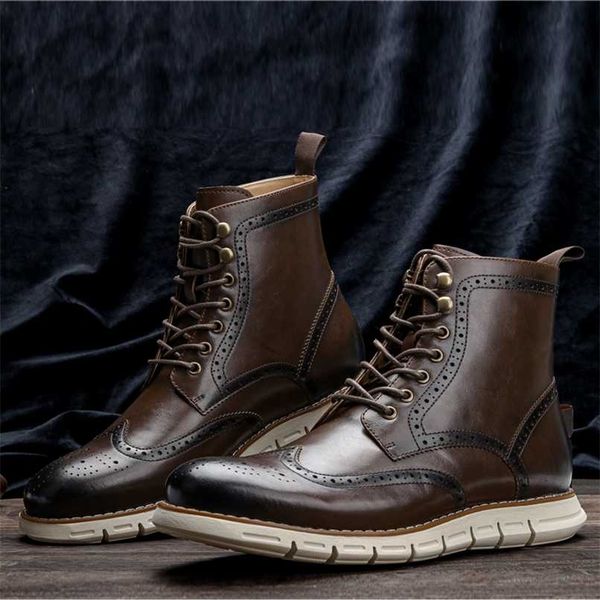 13 boots men brand fashion comfortable brogue ankle boots #al511 211022, Black
13 boots men brand fashion comfortable brogue ankle boots #al511 211022, Black