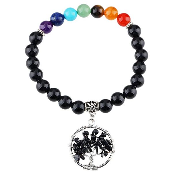 beaded, strands black obsidian stone 7 chakra beaded stretch string bracelet tree of life charms yoga reiki healing energy women jewelry
beaded, strands black obsidian stone 7 chakra beaded stretch string bracelet tree of life charms yoga reiki healing energy women jewelry