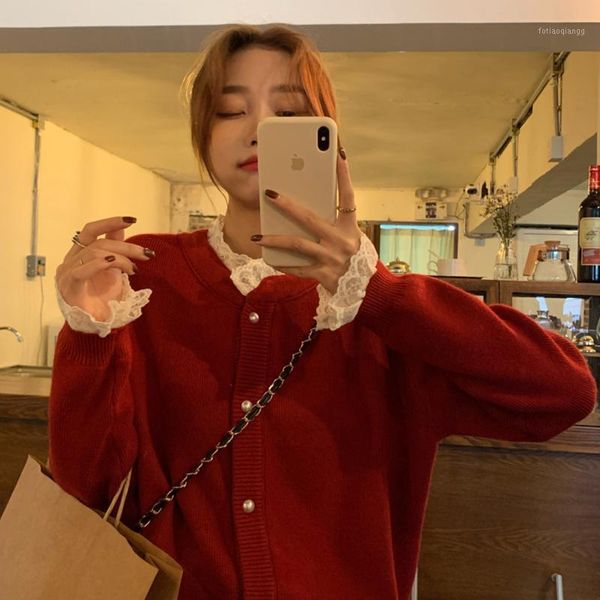 women's jackets 2021 spring year sweet gentle lace stitching 150cm small western style knitted cardigan for women, Black;brown
women's jackets 2021 spring year sweet gentle lace stitching 150cm small western style knitted cardigan for women, Black;brown