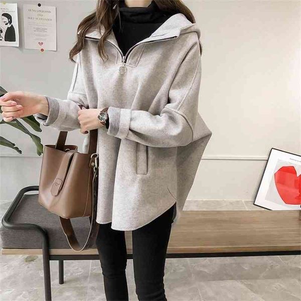 winter women 2021 new loose bf hooded sweater women's pullover long sleeve hong kong chic thickened coat, Black
winter women 2021 new loose bf hooded sweater women's pullover long sleeve hong kong chic thickened coat, Black