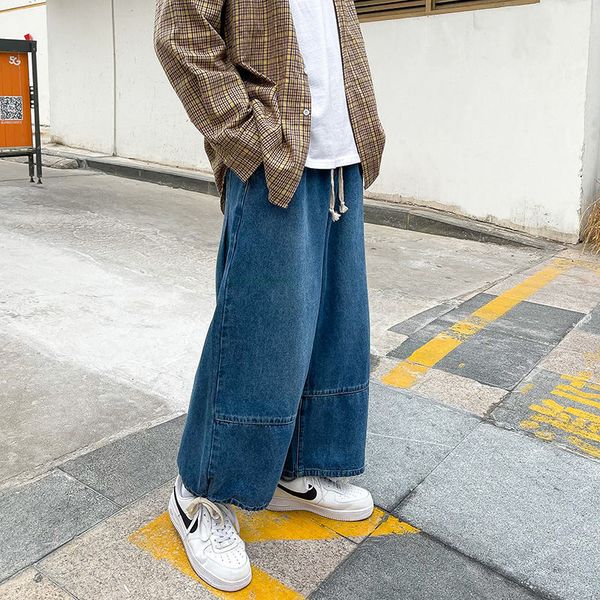 korean wide-leg jeans mens fashion retro casual drawstring jeans men streetwear loose hip-hop straight denim trousers mens, Blue
korean wide-leg jeans mens fashion retro casual drawstring jeans men streetwear loose hip-hop straight denim trousers mens, Blue