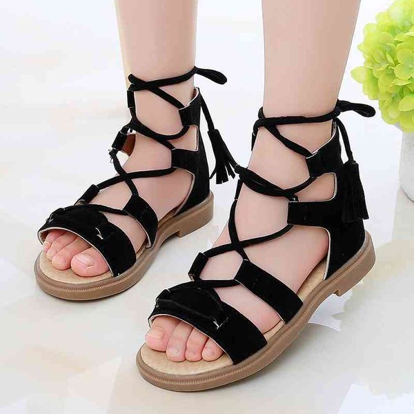 strapped sandals girls' 2021 summer student roman middle school children's princess shoes flat bottom parent child tassel, Black;red
strapped sandals girls' 2021 summer student roman middle school children's princess shoes flat bottom parent child tassel, Black;red