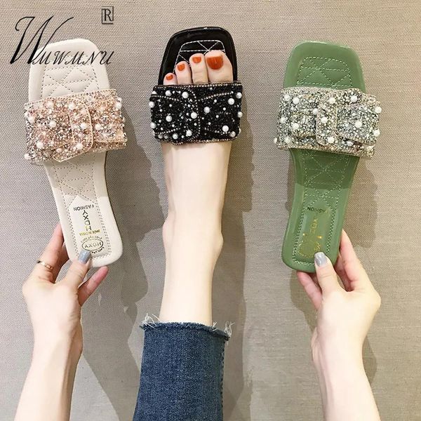 summer rhinestone women slippers designer shoes luxury string bead flat non-slip slides fashion open-toes female sandals, Black
summer rhinestone women slippers designer shoes luxury string bead flat non-slip slides fashion open-toes female sandals, Black