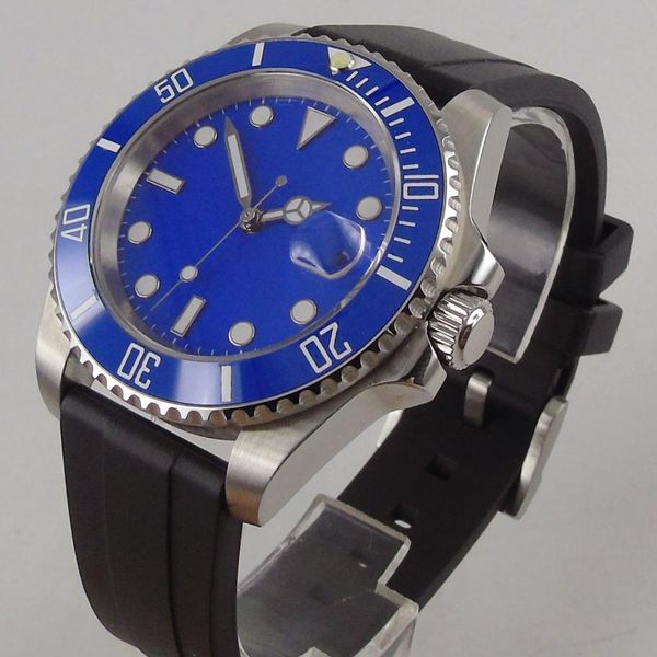 wristwatches blue dial brand simple 24 jewels 40mm self winding men watch automatic rubber strap ceramic insert mental back, Slivery;brown
wristwatches blue dial brand simple 24 jewels 40mm self winding men watch automatic rubber strap ceramic insert mental back, Slivery;brown