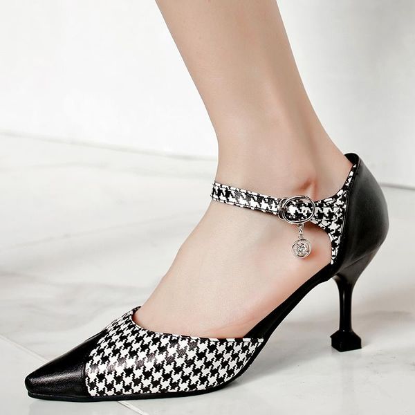 spring and autumn summer women's high heels sandals color matching white shoes large, Black
spring and autumn summer women's high heels sandals color matching white shoes large, Black