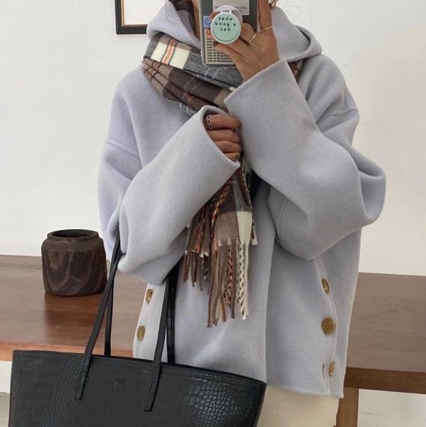 autumn winter purple/green hooded coat women elegant long sleeve buttons loose outerwear female casual jacket fashion 2021 women's jack, Black;brown
autumn winter purple/green hooded coat women elegant long sleeve buttons loose outerwear female casual jacket fashion 2021 women's jack, Black;brown