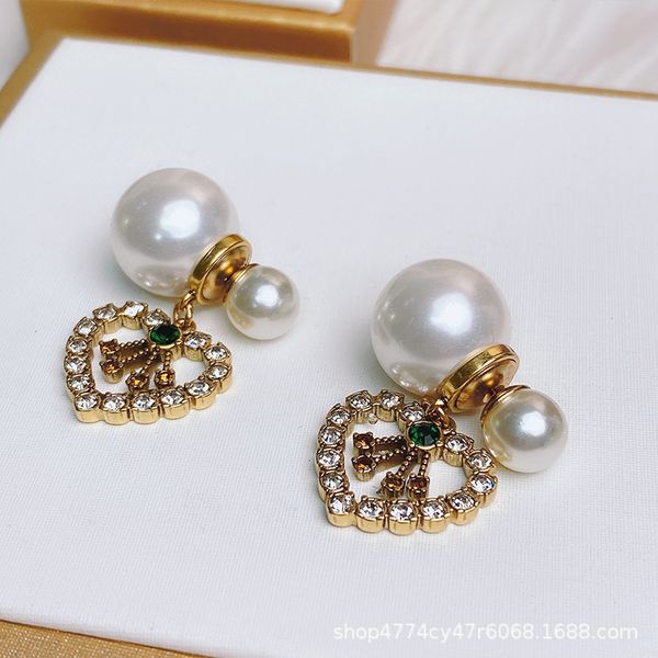 d family s925 sier needle letter size pearl two earrings fashion temperament love new for women2c1g, Black
d family s925 sier needle letter size pearl two earrings fashion temperament love new for women2c1g, Black