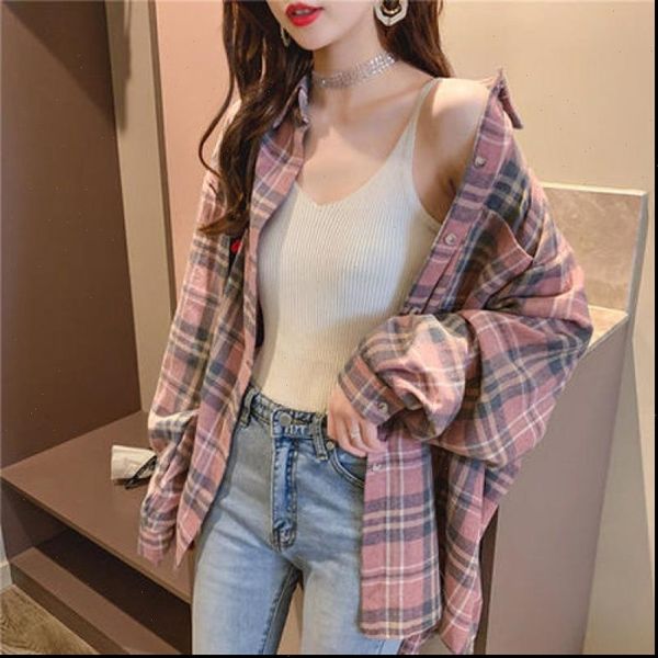 summer plaid classic loose women blouses long sleeve korean style casual clothes, White
summer plaid classic loose women blouses long sleeve korean style casual clothes, White