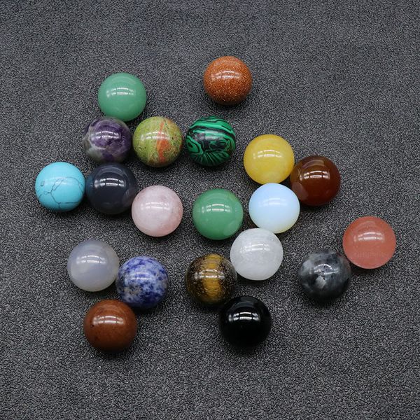 20mm natural stone loose beads amethyst rose quartz turquoise agate 7chakra diy non-porous round ball beads, Black
20mm natural stone loose beads amethyst rose quartz turquoise agate 7chakra diy non-porous round ball beads, Black