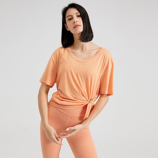 yoga outfit fitness-training sports short sleeved t-shirt with slit back breathable workout outfits ladies gym loose smock f1367
yoga outfit fitness-training sports short sleeved t-shirt with slit back breathable workout outfits ladies gym loose smock f1367