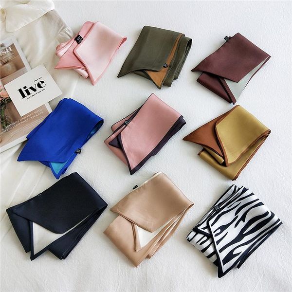 scarves 2021 small silk scarf spring summer autumn decoration skinny women variety tied bags fashion streamers, Blue;gray
scarves 2021 small silk scarf spring summer autumn decoration skinny women variety tied bags fashion streamers, Blue;gray