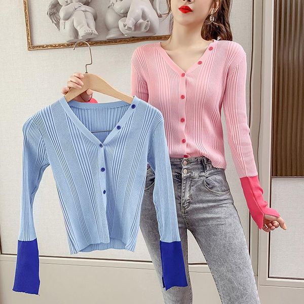 women's knits & tees knitted single breasted womens sweater contrast color v-neck slim long sleeve korean fashion autumn women clothing, White
women's knits & tees knitted single breasted womens sweater contrast color v-neck slim long sleeve korean fashion autumn women clothing, White