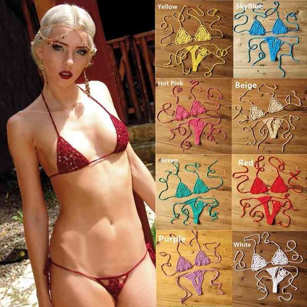 13 color handmade crochet micro bikini g thong string beach micro swimwear lingerie sets sunbathing bikini, White;black
13 color handmade crochet micro bikini g thong string beach micro swimwear lingerie sets sunbathing bikini, White;black