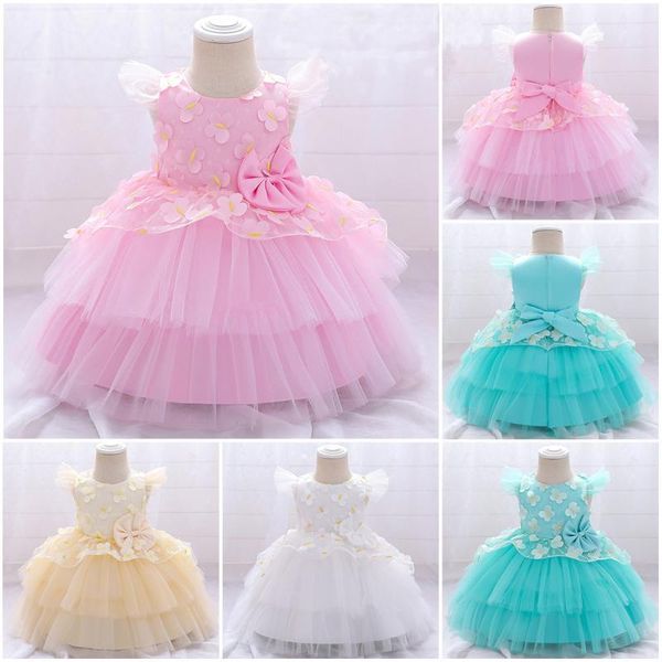 girl' dresses baby girl dress sleeve applique 1 year birthday flower princess for baptism party wedding toddler children, White;blue
girl' dresses baby girl dress sleeve applique 1 year birthday flower princess for baptism party wedding toddler children, White;blue