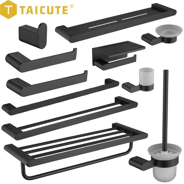 bath accessory set taicute 2021 bathroom accessories hardware sets stainless steel towel rack bar hook toilet paper roll holder brush, black
bath accessory set taicute 2021 bathroom accessories hardware sets stainless steel towel rack bar hook toilet paper roll holder brush, black