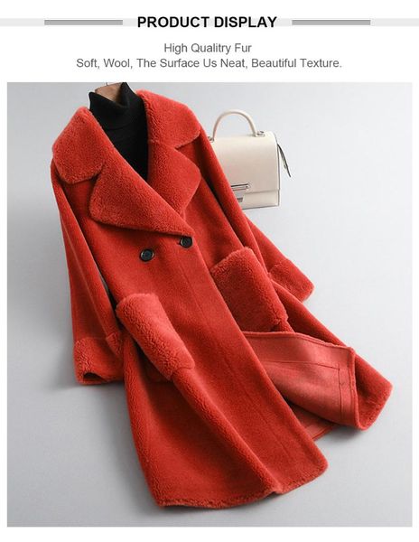 women's wool & blends women winter real sheep shearling lamb fur coat female fashion jacket ladies warm casual outerwear, Black
women's wool & blends women winter real sheep shearling lamb fur coat female fashion jacket ladies warm casual outerwear, Black