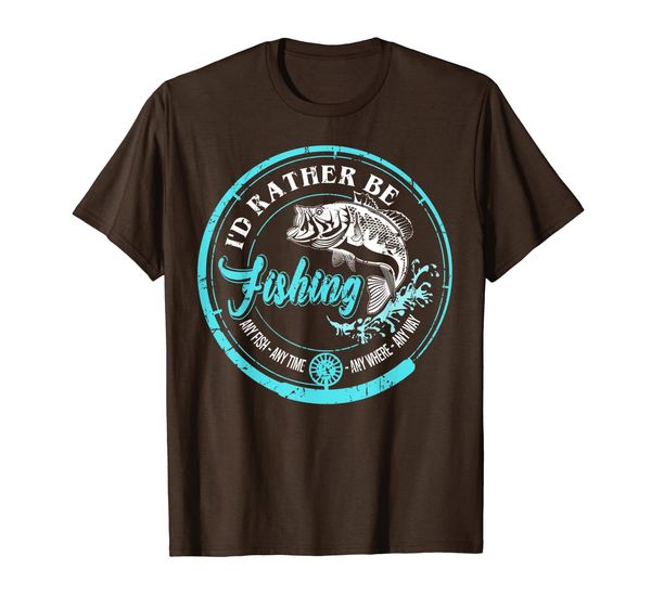 i'd rather be fishing retro distressed gift go fishing lover t-shirt, White;black