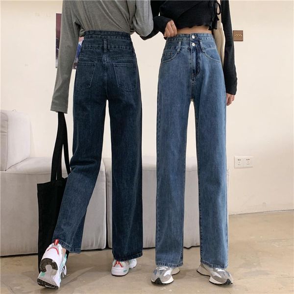 women's pants & capris autumn jeans women high waist casual straight vintage loose harem korean streetwear female trouser, Black;white
women's pants & capris autumn jeans women high waist casual straight vintage loose harem korean streetwear female trouser, Black;white