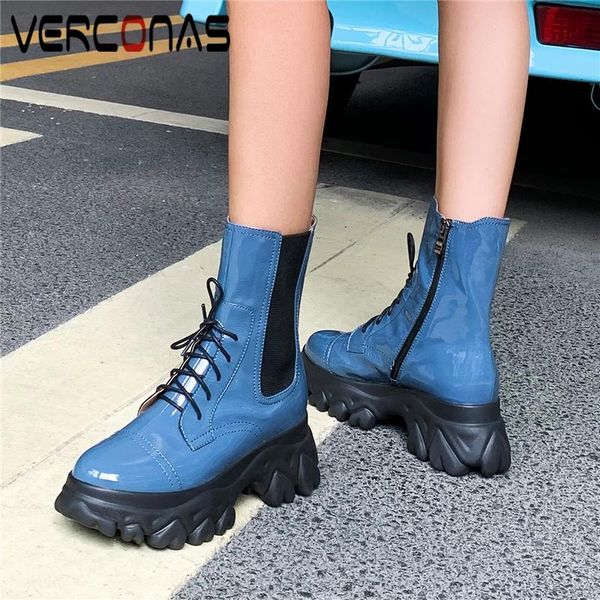 boots verconas fashion casual ankle for women autumn winter platforms thick heels shoes woman genuine leather side zipper, Black
boots verconas fashion casual ankle for women autumn winter platforms thick heels shoes woman genuine leather side zipper, Black