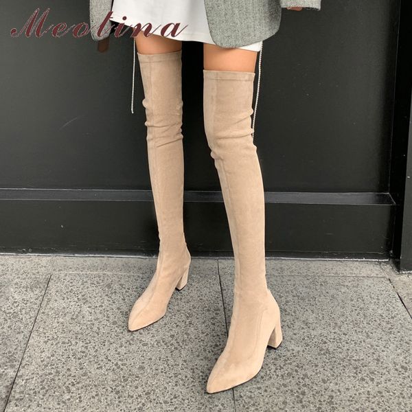 meotina women long boots shoes pointed toe block heels over the knee boots zipper fashion stretch boots ladies autumn winter 43 210520, Black
meotina women long boots shoes pointed toe block heels over the knee boots zipper fashion stretch boots ladies autumn winter 43 210520, Black