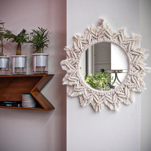 wall hanging large macrame mirror round cotton woven tapestry bedroom living room home garden decoration mirrors
wall hanging large macrame mirror round cotton woven tapestry bedroom living room home garden decoration mirrors