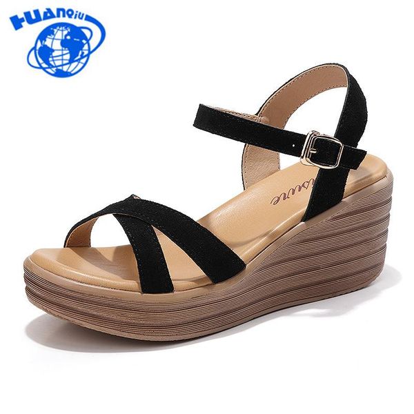 summer fashion thick-soled sandals women suede flats high-heeled shoes wedges roman jh258, Black
summer fashion thick-soled sandals women suede flats high-heeled shoes wedges roman jh258, Black
