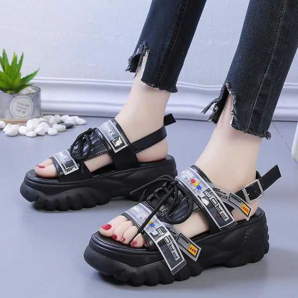 summer chunky sandals women 8cm wedge high heels shoes female buckle platform leather casual slippers woman sandal, Black
summer chunky sandals women 8cm wedge high heels shoes female buckle platform leather casual slippers woman sandal, Black
