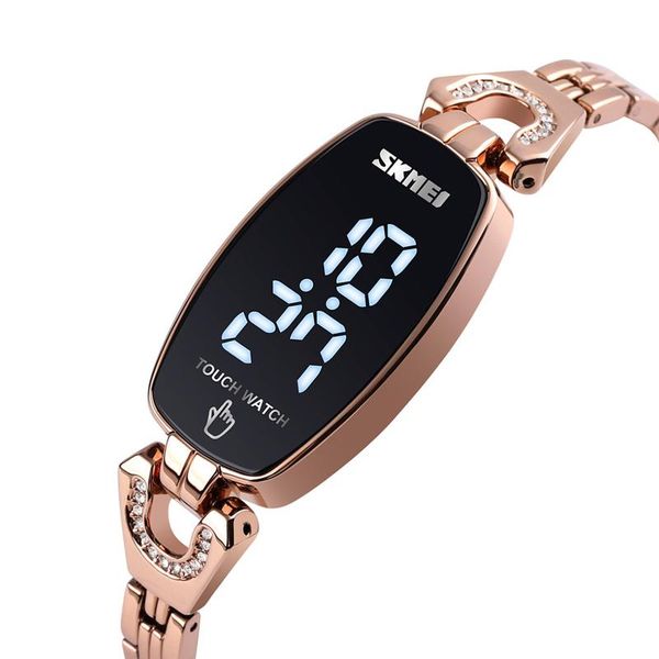 wristwatches skmei women's watches led display time date digital wrist ladies watch stainless steel watchband 3atm waterproof woman, Slivery;brown
wristwatches skmei women's watches led display time date digital wrist ladies watch stainless steel watchband 3atm waterproof woman, Slivery;brown