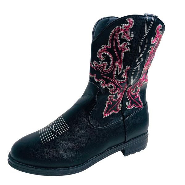 boots 2021 winter women's retro sleeves square heel embroidery printing round head middle tube plus velvet, Black
boots 2021 winter women's retro sleeves square heel embroidery printing round head middle tube plus velvet, Black