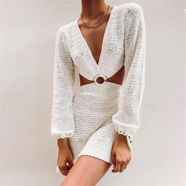 casual dresses summer classic white knit women long sleeve dress v neck backless see-through hollow out beach party mini 2021, Black;gray
casual dresses summer classic white knit women long sleeve dress v neck backless see-through hollow out beach party mini 2021, Black;gray