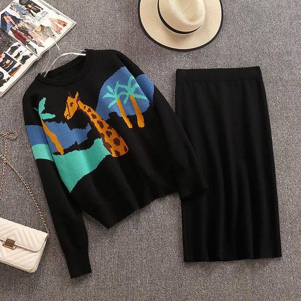 two piece dress 2021 spring autumn casual 2 set women long sleeve o-neck sweater and knee length skirt cartoon printing outfits, White
two piece dress 2021 spring autumn casual 2 set women long sleeve o-neck sweater and knee length skirt cartoon printing outfits, White