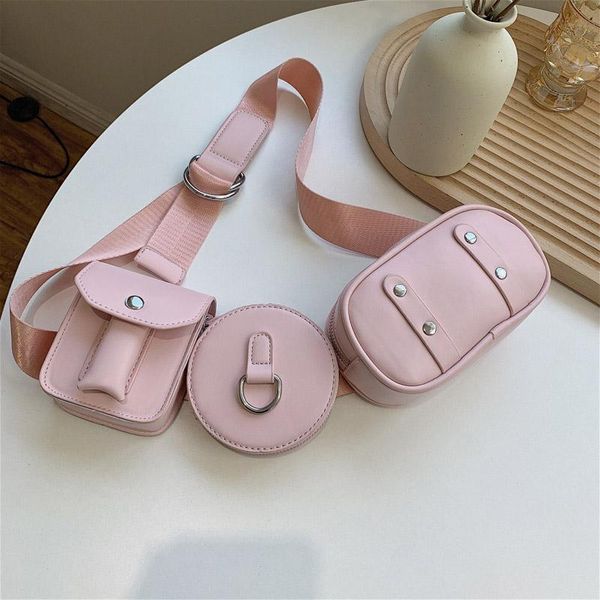 waist bags three-in-one belt women's pu leather fanny packs fashion luxury small shoulder crossbody chest ladies pack
