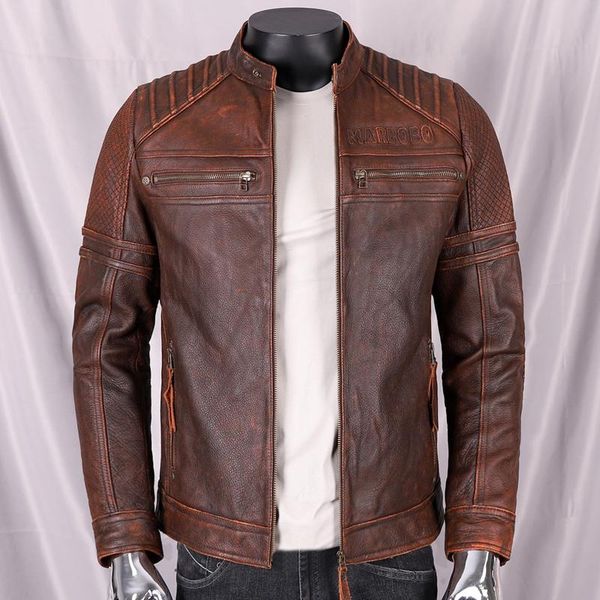 men's leather & faux vintage 2021 brown motorcycle style genuine jacket men plus size 5xl real thick cowhide autumn slim fit biker coat, Black
men's leather & faux vintage 2021 brown motorcycle style genuine jacket men plus size 5xl real thick cowhide autumn slim fit biker coat, Black