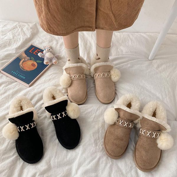 snow boots for women girl winter shoes pom cute round toe short warm flats cotton ankle plus velvet sweet 2374160, Black
snow boots for women girl winter shoes pom cute round toe short warm flats cotton ankle plus velvet sweet 2374160, Black