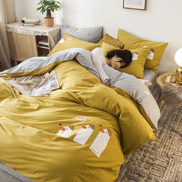 ins net red washed bedding four piece set cotton warm bed quilt cover fitted sheet nordic style
ins net red washed bedding four piece set cotton warm bed quilt cover fitted sheet nordic style