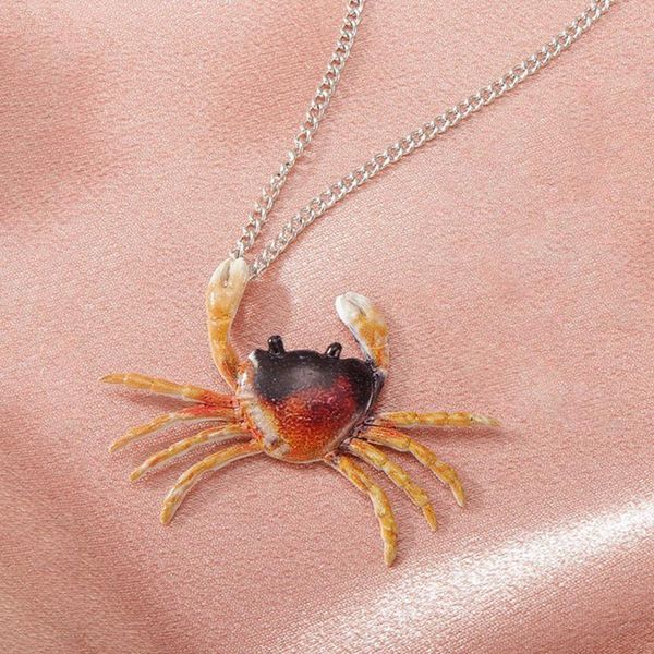 pendant necklaces 2021 lovely red crystal crab necklace, Silver 
pendant necklaces 2021 lovely red crystal crab necklace, Silver