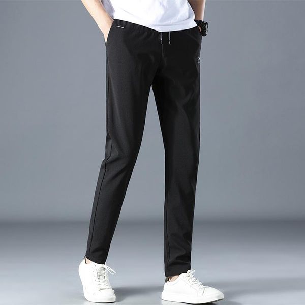 men's pants designer brand casual fashion street style strappy for men sport korean elastic trousers clothes, Black
men's pants designer brand casual fashion street style strappy for men sport korean elastic trousers clothes, Black