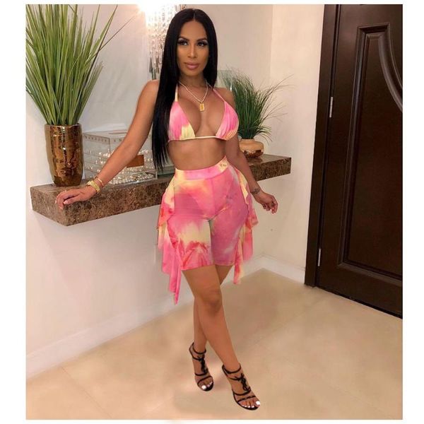 women's tie dye printing mesh bikini suit women bra tank and short 2 piece sets yoga outfits fitness sports tracksuit gym clothing, White;black
women's tie dye printing mesh bikini suit women bra tank and short 2 piece sets yoga outfits fitness sports tracksuit gym clothing, White;black