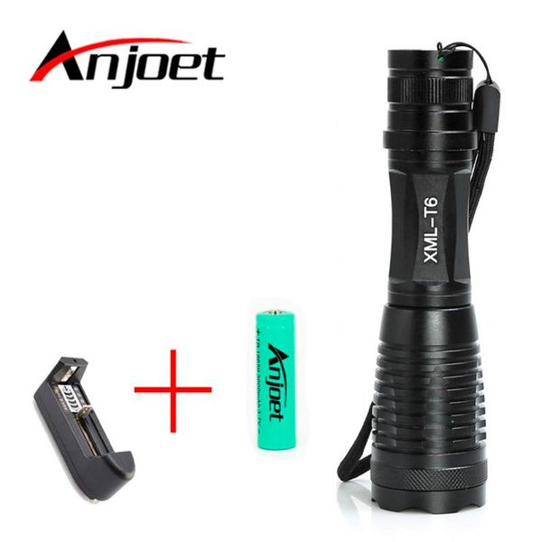 anjoet e6 tactical xml-t6 led 5 modes zoomable hunting lanterna torch flash light +18650 battery charger flashlights torches
anjoet e6 tactical xml-t6 led 5 modes zoomable hunting lanterna torch flash light +18650 battery charger flashlights torches