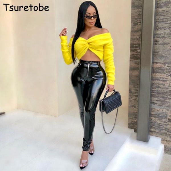 women's pants & capris tsureobe bodycon leather women tight warm winter elegant casual female fashion party club wear slim, Black;white
women's pants & capris tsureobe bodycon leather women tight warm winter elegant casual female fashion party club wear slim, Black;white