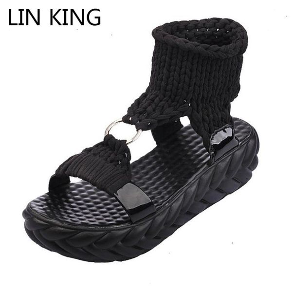 casual women flats sandalias fashion knit peep toe summer gladiator round buckle girls outdoor beach shoes sandals, Black
casual women flats sandalias fashion knit peep toe summer gladiator round buckle girls outdoor beach shoes sandals, Black