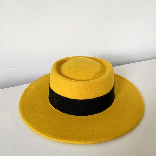 stingy brim hats ladies winter quality wool concave wide for women flat yellow chapeu fedora hat sombrero mujer dress, Blue;gray
stingy brim hats ladies winter quality wool concave wide for women flat yellow chapeu fedora hat sombrero mujer dress, Blue;gray