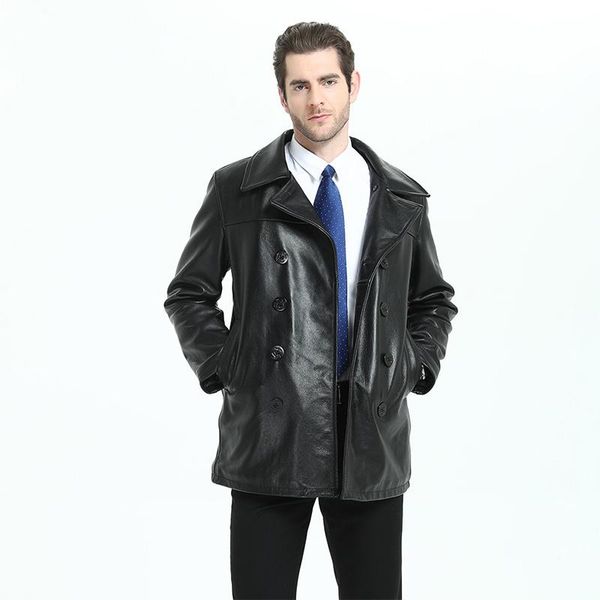 men's leather & faux long men coat quilted thick 100% natural cow skin genuine jacket man winter warm m200, Black
men's leather & faux long men coat quilted thick 100% natural cow skin genuine jacket man winter warm m200, Black