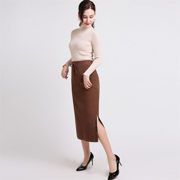 autumn winter women's skirt korean style solid color split knit slimming female s gx457 210507, Black
autumn winter women's skirt korean style solid color split knit slimming female s gx457 210507, Black