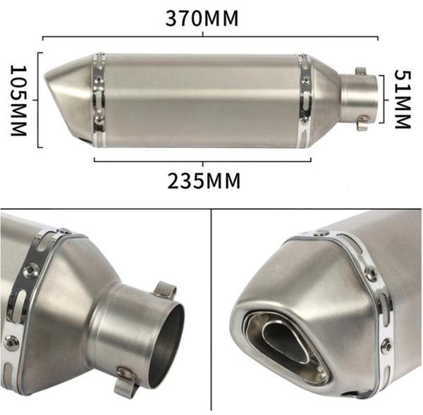 51mm universal motorcycle exhaust muffler pipe with db killer escape moto for nmax cb650f mt03 mt07 gsxr z750 system
51mm universal motorcycle exhaust muffler pipe with db killer escape moto for nmax cb650f mt03 mt07 gsxr z750 system