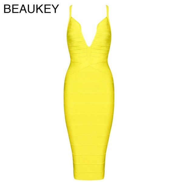 beaukey 4 clolors spaghetti strap deep v neck knee length bodycon fashion yellow bandage dress 210414, Black;gray
beaukey 4 clolors spaghetti strap deep v neck knee length bodycon fashion yellow bandage dress 210414, Black;gray