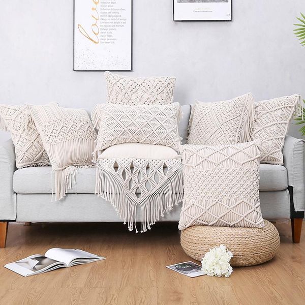 cushion/decorative pillow hand-woven cotton thread cushion cover with tassels beige macrame geometric bohemia ethnic 30x50cm home decoration
cushion/decorative pillow hand-woven cotton thread cushion cover with tassels beige macrame geometric bohemia ethnic 30x50cm home decoration