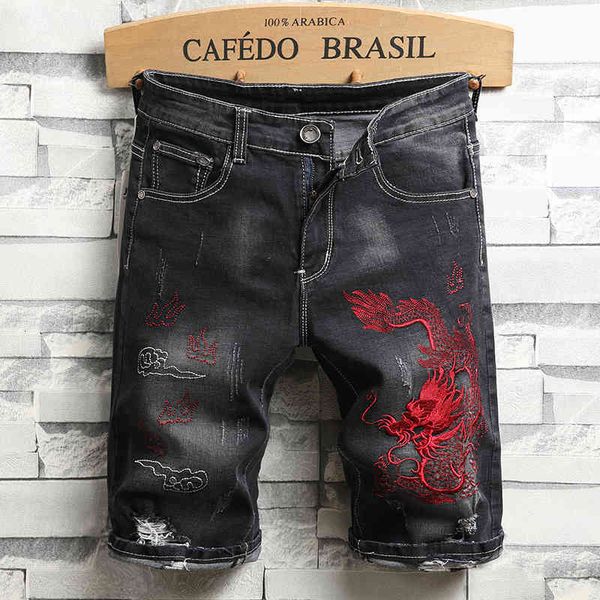 men's jeans men short denim pants ripped embroidery knee length middle waist causual fashional bleached distressed shorts straight, Blue
men's jeans men short denim pants ripped embroidery knee length middle waist causual fashional bleached distressed shorts straight, Blue