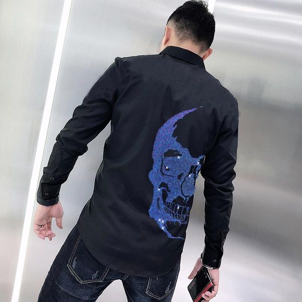 men's casual shirts spring autumn personality fashion shirt gradient color drilling skull youth self-cultivation business brand long sl, White;black
men's casual shirts spring autumn personality fashion shirt gradient color drilling skull youth self-cultivation business brand long sl, White;black