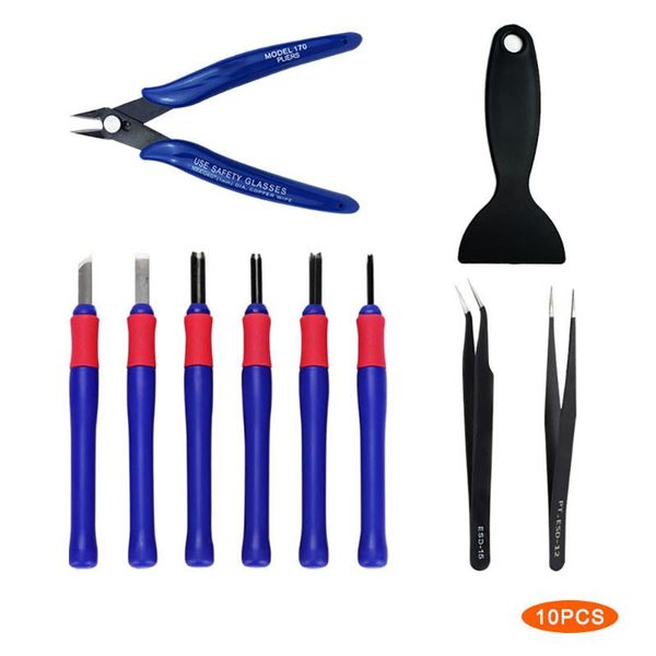 professional hand tool sets 10pcs repair knife tweezers spade clipper kit deburring clean-up 3d printer parts cleaning
professional hand tool sets 10pcs repair knife tweezers spade clipper kit deburring clean-up 3d printer parts cleaning